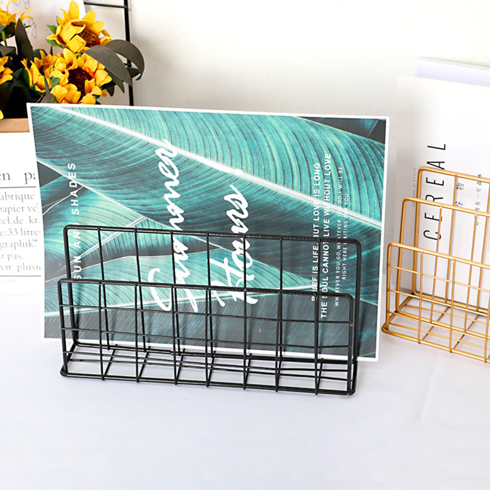 Magazine Holder Rack - Metal Masaüstü Posta Düzenleyici 3 Bölmeli