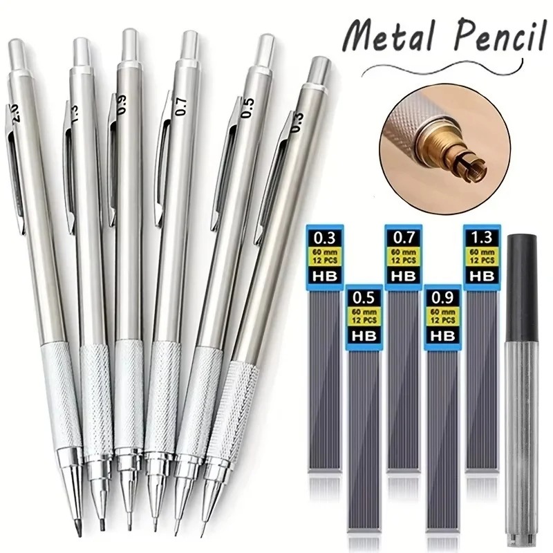 Mechanical Pencil 0.3 - Tamamen Metal Mekanik Kalem Seti 0.3/0.5/0.7/0.9/1.3/2.0/3.0